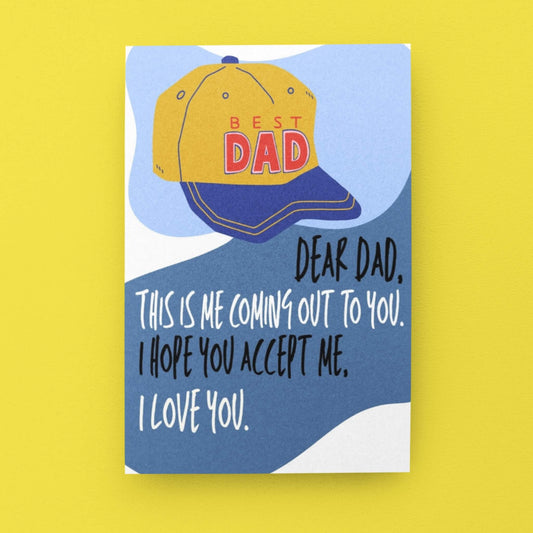 Coming Out LGBTQ Masculine Dad Card - Queer Card Club -