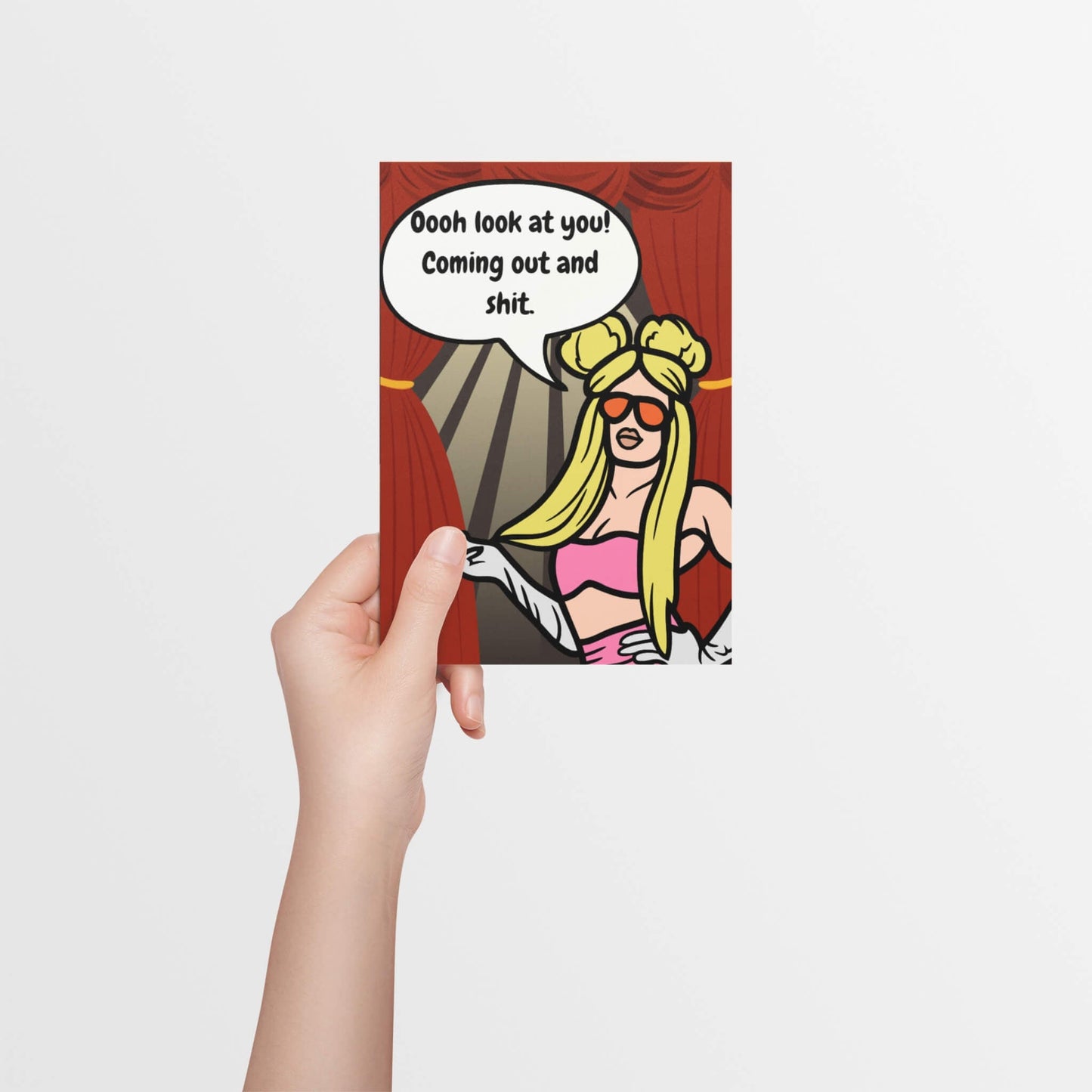 Coming Out LGBTQ Sassy Drag Queen Card - Queer Card Club -