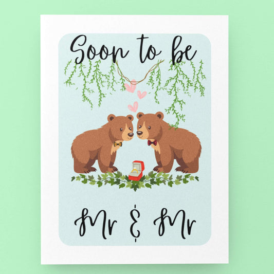 Gay Bears Congratulations Engagement Card - Queer Card Club -