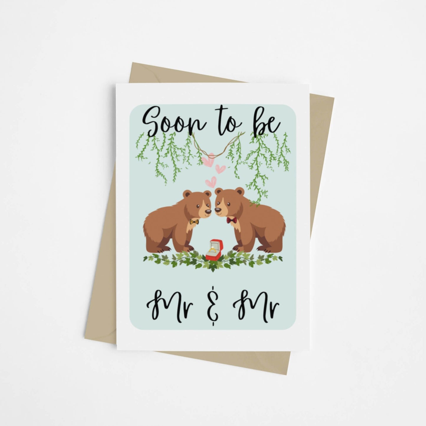 Gay Bears Congratulations Engagement Card - Queer Card Club -