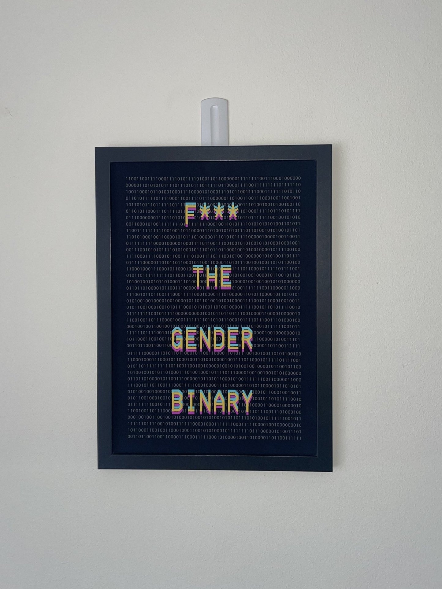 Nonbinary & Genderqueer Binary Code Wall Art Poster / Print - Queer Card Club - Queer Posters
