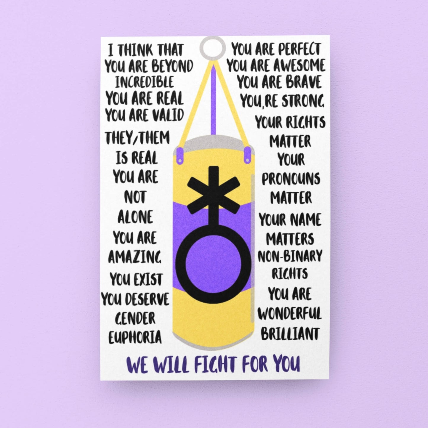 Nonbinary They Them Affirmation Card - Queer Card Club -