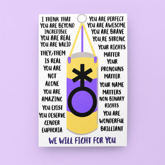 Nonbinary They Them Affirmation Card - Queer Card Club -