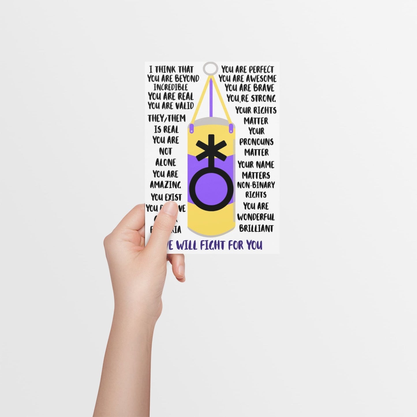 Nonbinary They Them Affirmation Card - Queer Card Club -