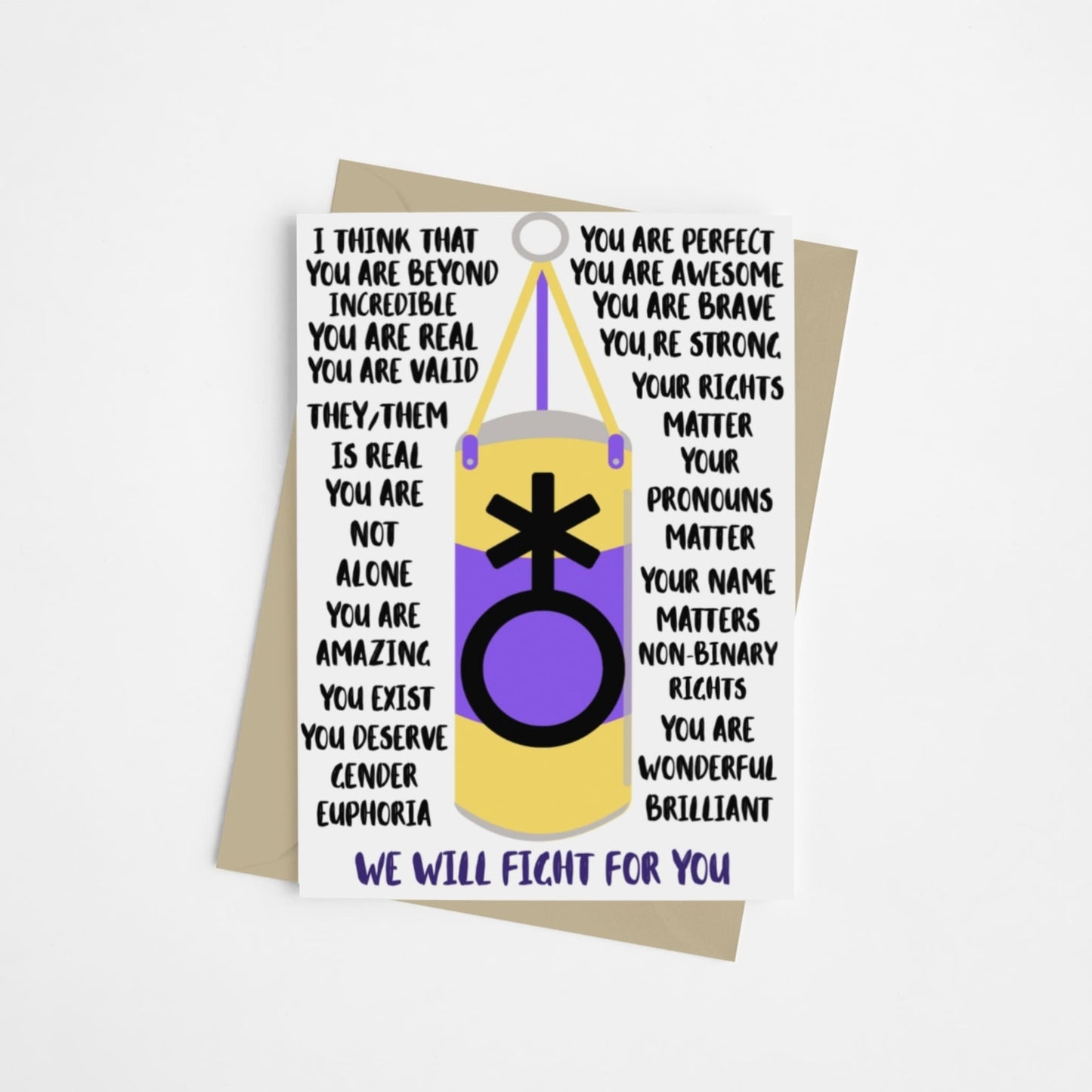 Nonbinary They Them Affirmation Card - Queer Card Club -