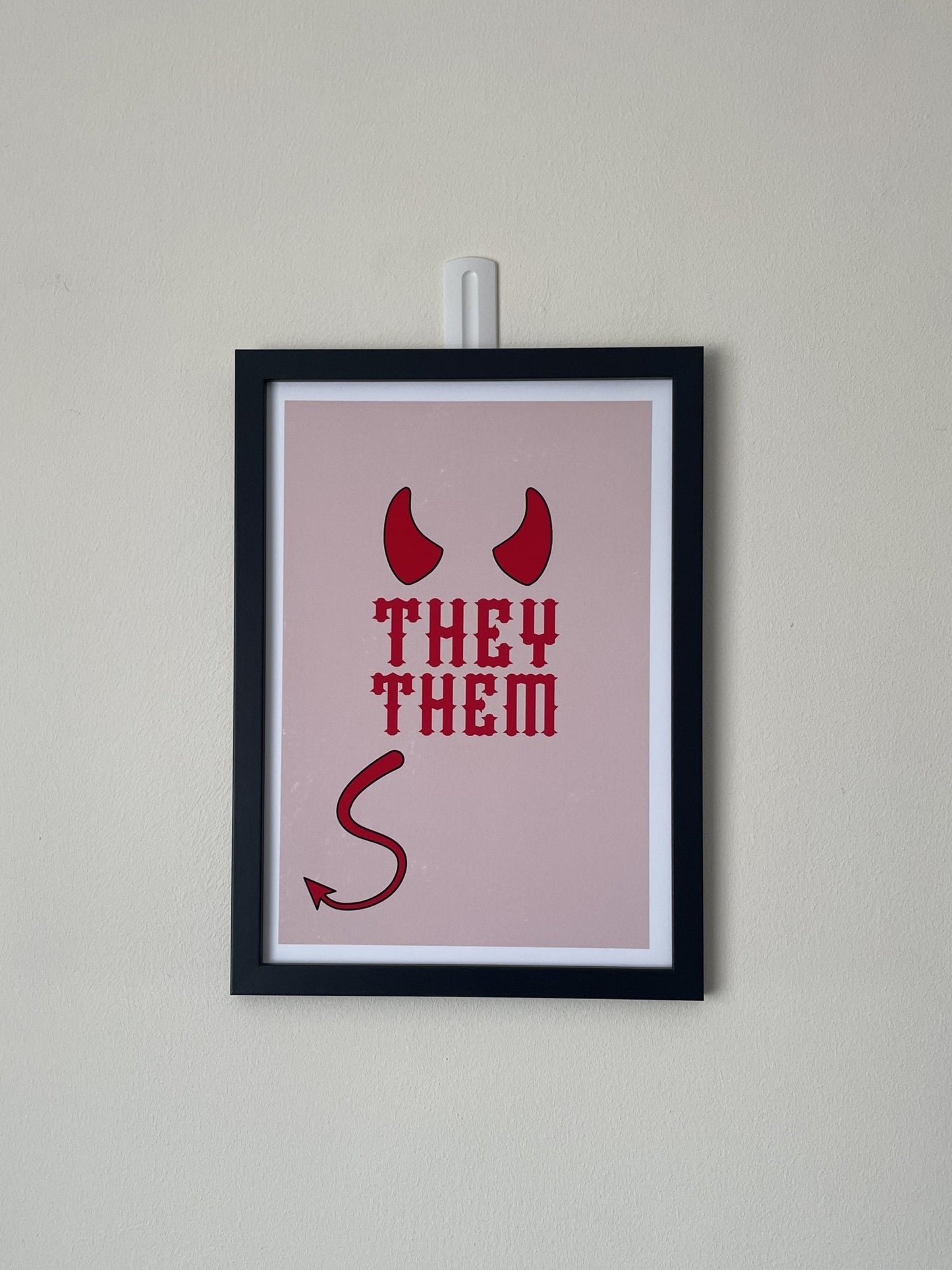 Nonbinary They Them Sassy Gothic Wall Art Print - Queer Card Club - Queer Posters