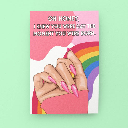 Sassy LGBTQ+ Coming Out Support | Allyship Card - Queer Card Club - Close Up