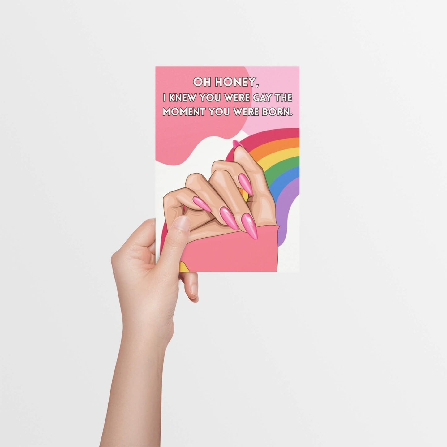 Sassy LGBTQ+ Coming Out Support | Allyship Card - Queer Card Club - Held in Hand