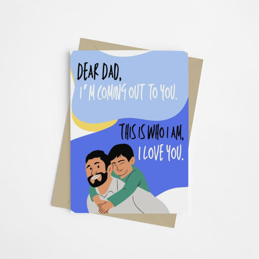 Coming Out LGBTQ Dear Dad Card - Queer Card Club - 