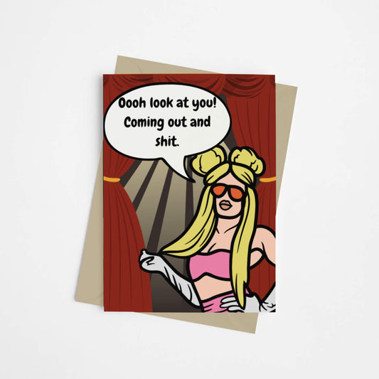 Coming Out LGBTQ Sassy Drag Queen Card - Queer Card Club - 