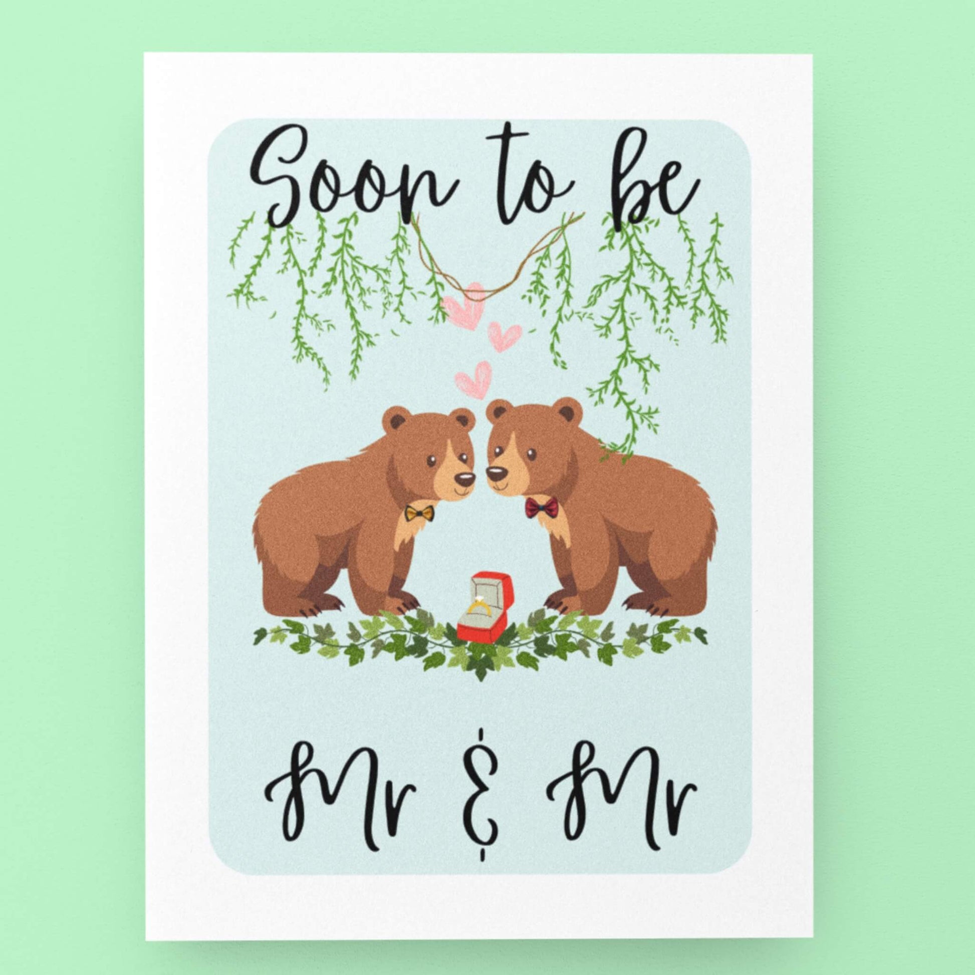 Gay Bears Congratulations Engagement Card - Queer Card Club - 