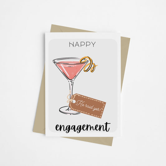 Gay Pink Drink Celebration Engagement Card - Queer Card Club - 