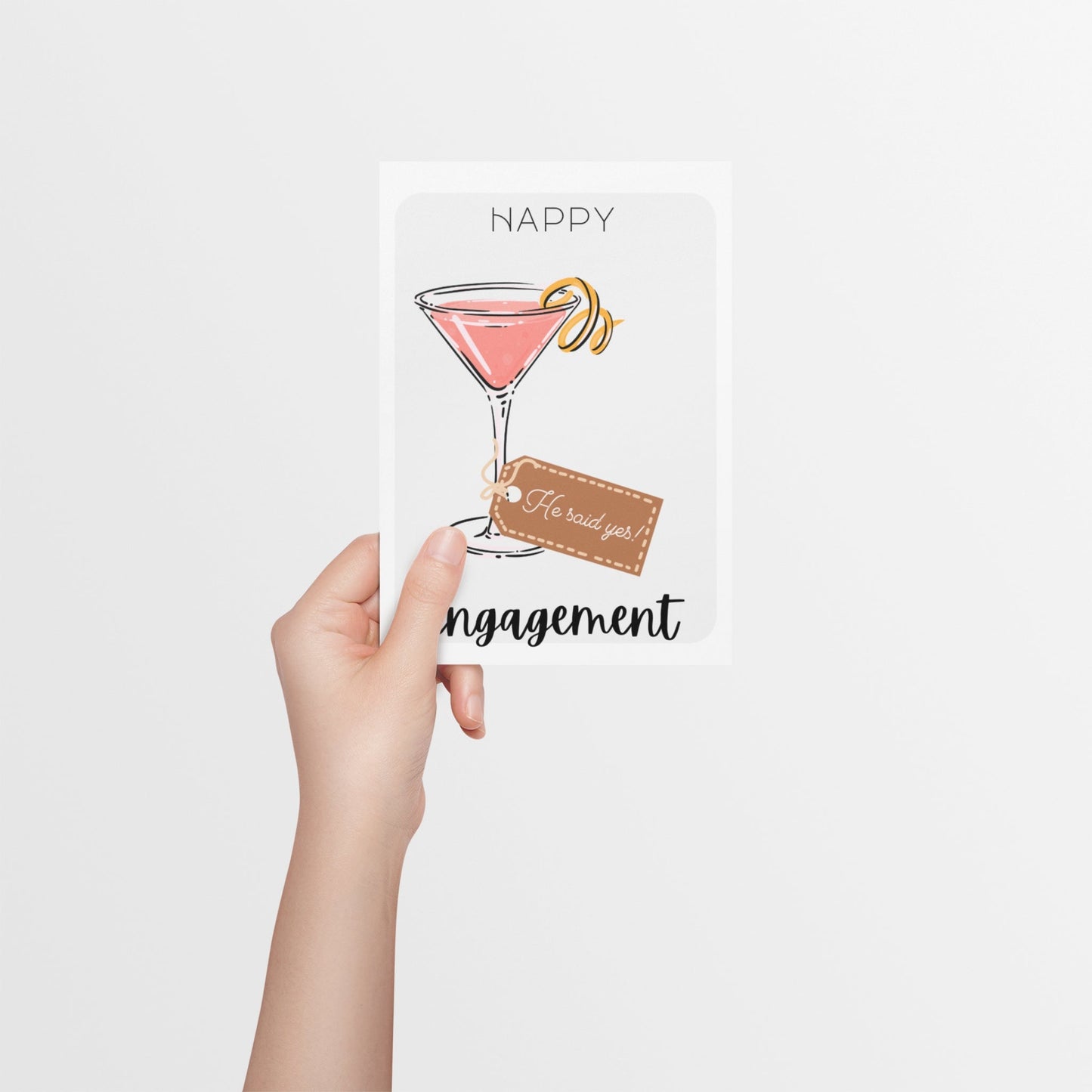 Gay Pink Drink Celebration Engagement Card - Queer Card Club - 