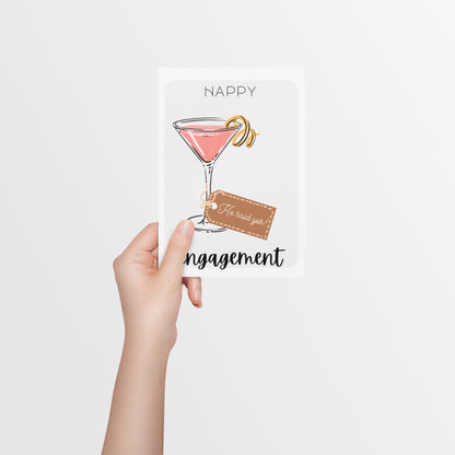Gay Pink Drink Celebration Engagement Card - Queer Card Club - 