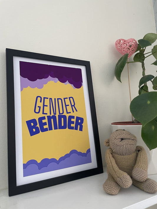 Gender Bender Nonbinary Wall Art Print - Queer Card Club - Queer Posters