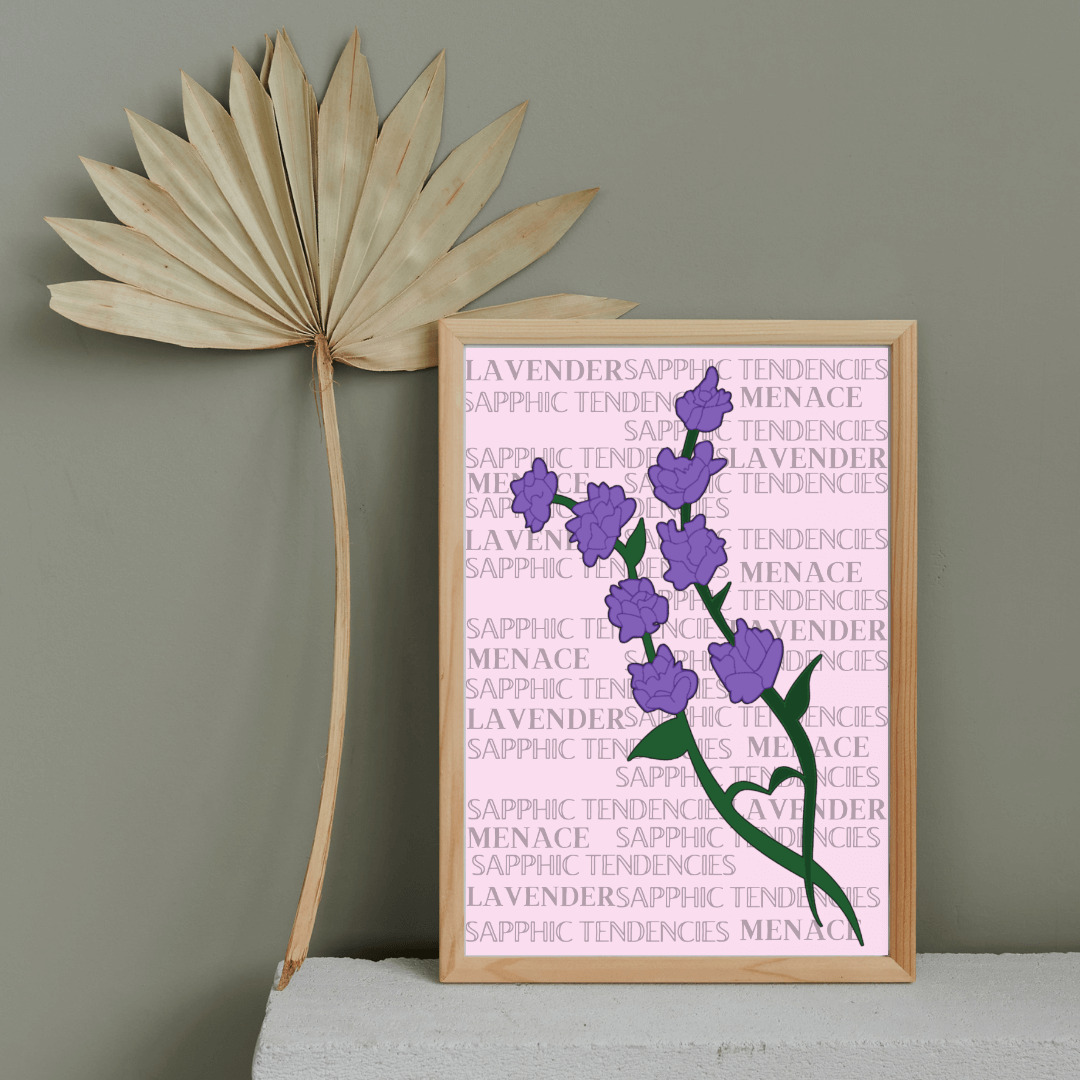 Lavender Menace Lesbian Poster - Queer Card Club - 