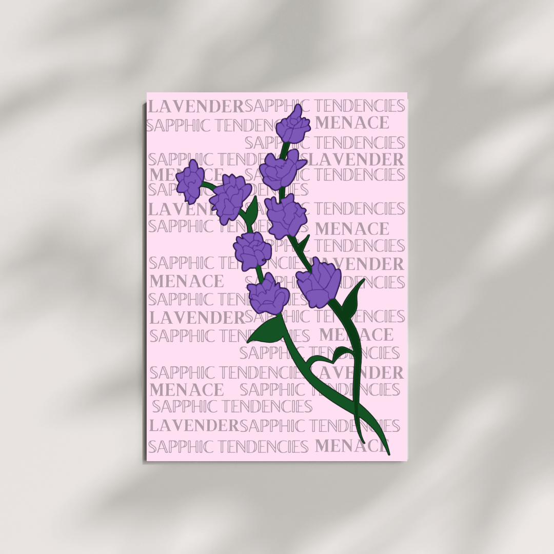 Lavender Menace Lesbian Poster - Queer Card Club - 