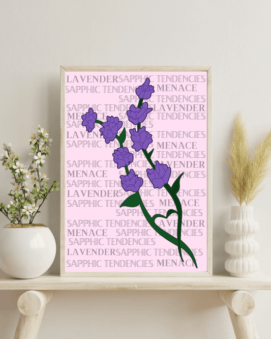 Lavender Menace Lesbian Poster - Queer Card Club - 