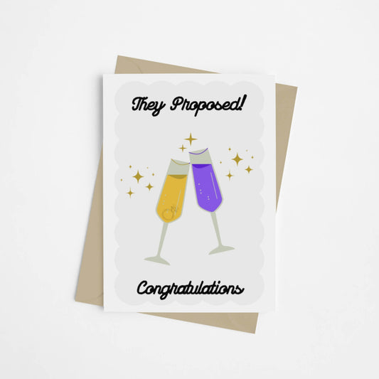 Nonbinary & Gender Neutral Engagement Card - Queer Card Club - 