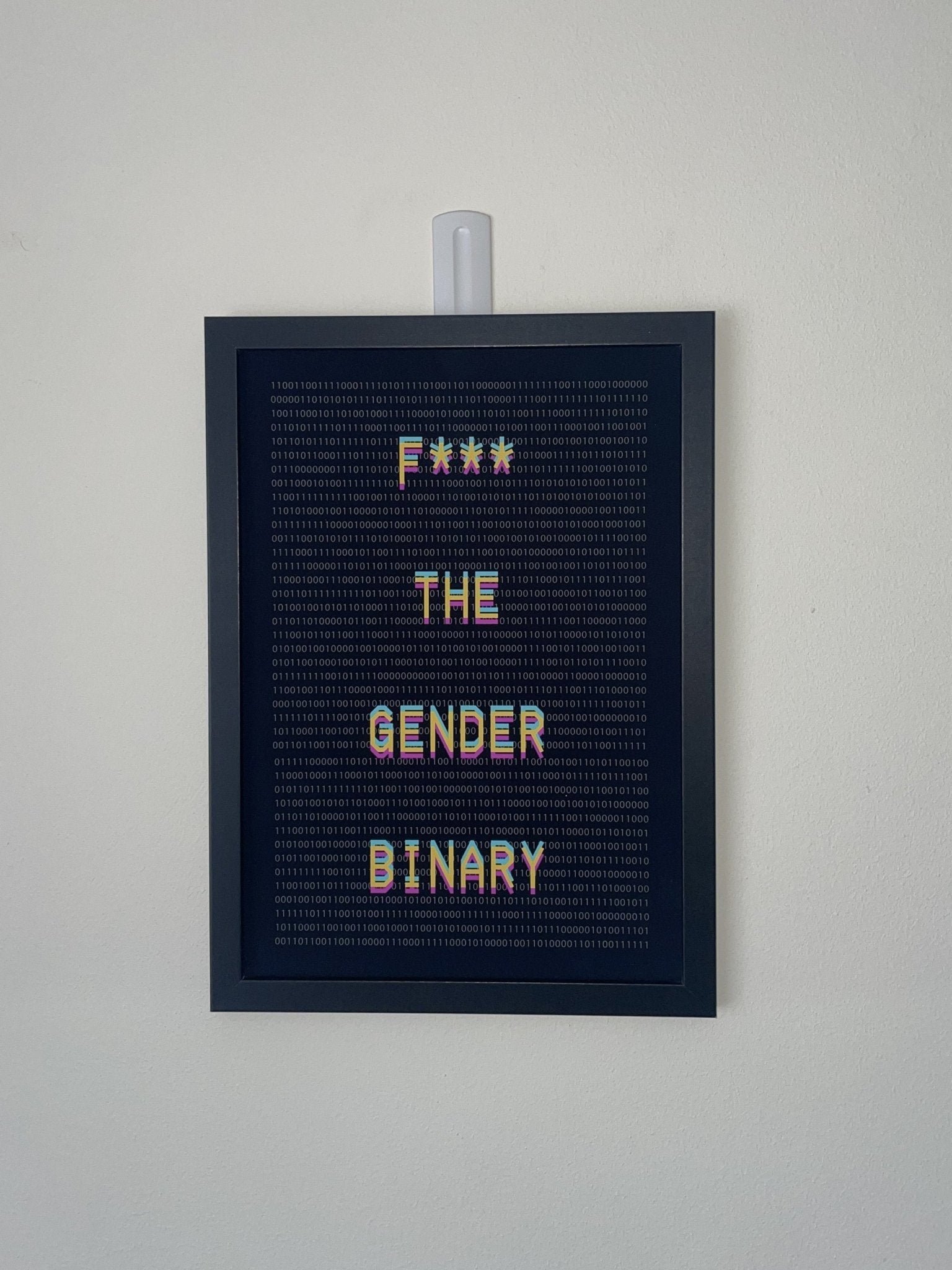 Nonbinary & Genderqueer Binary Code Wall Art Poster / Print - Queer Card Club - Queer Posters