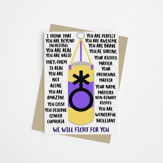 Nonbinary They Them Affirmation Card - Queer Card Club - 