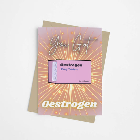 Oestrogen (E) Transgender Congratulations Card - Queer Card Club - 