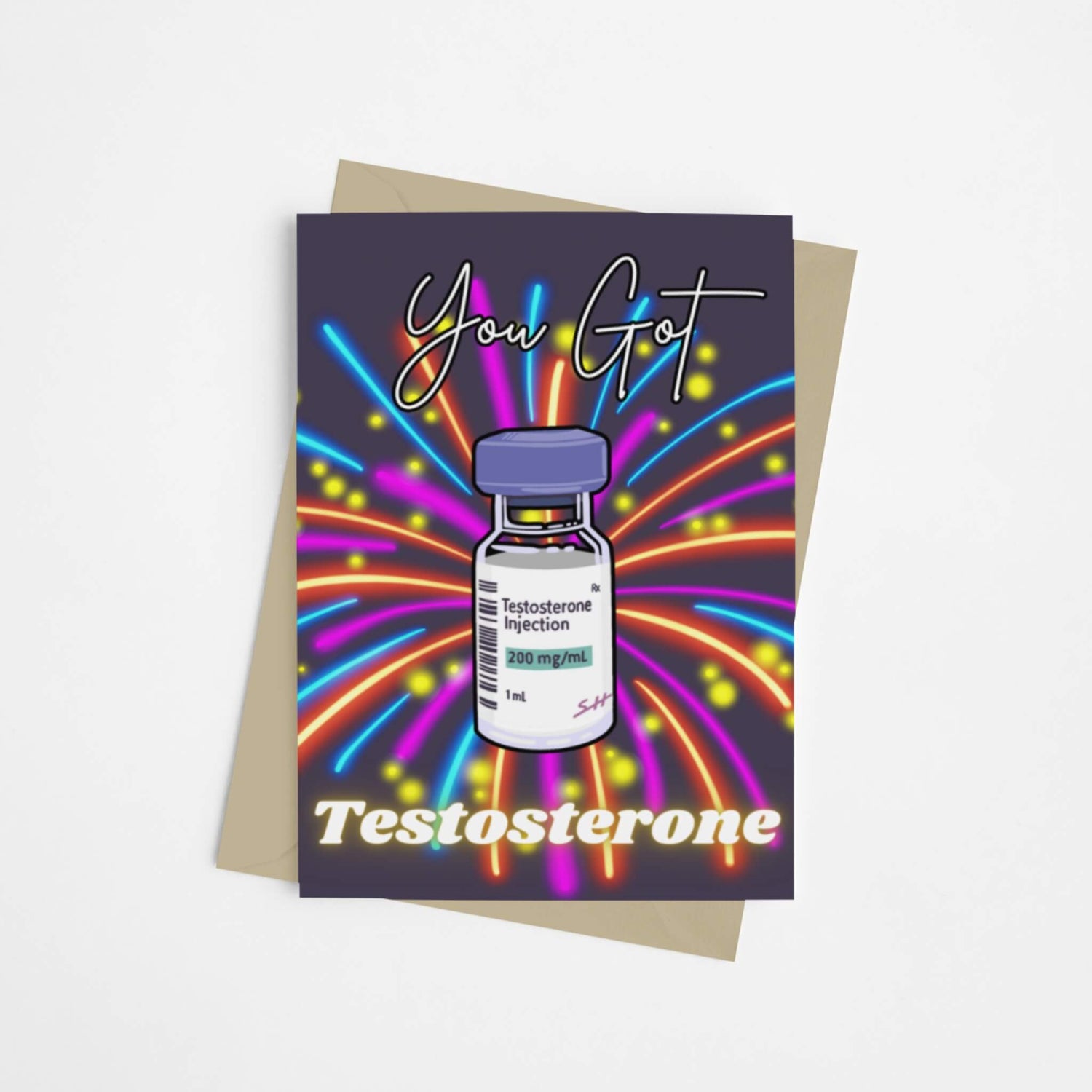 Testosterone (T) Transgender Congratulations Card - Queer Card Club - 